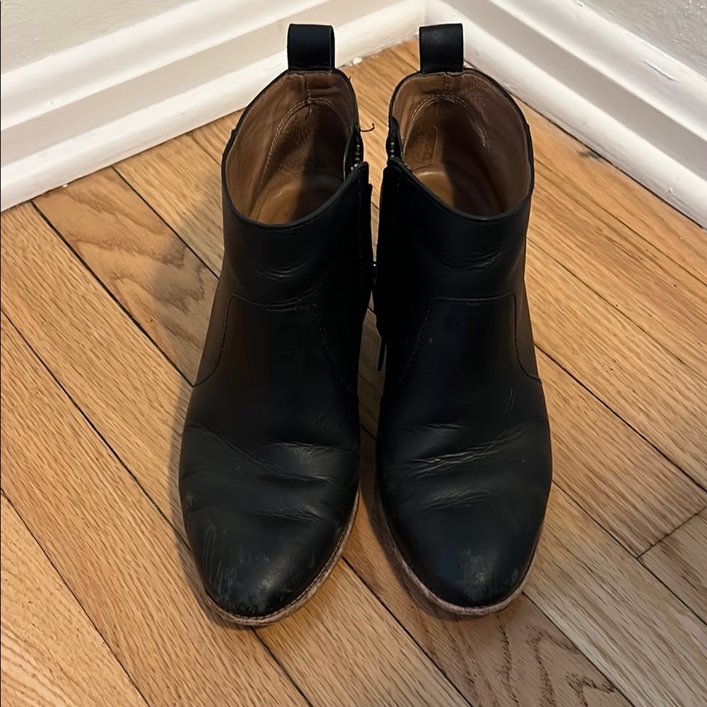 Black Leather Ankle Boots